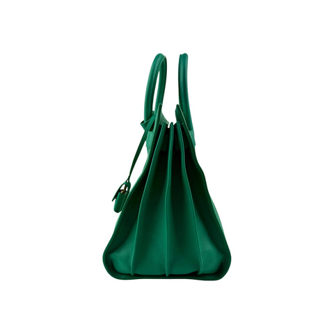 Saint Laurent Green Leather Sac de Jour Bag