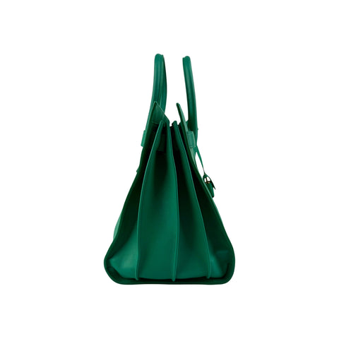 Saint Laurent Green Leather Sac de Jour Bag