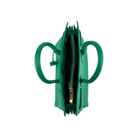 Saint Laurent Green Leather Sac de Jour Bag