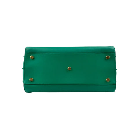 Saint Laurent Green Leather Sac de Jour Bag