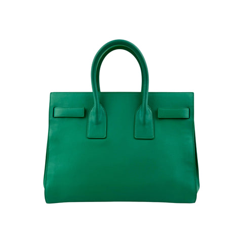 Saint Laurent Green Leather Sac de Jour Bag