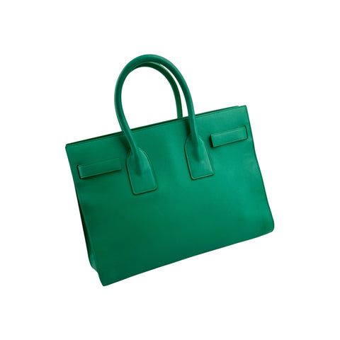 Saint Laurent Green Leather Sac de Jour Bag