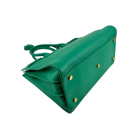 Saint Laurent Green Leather Sac de Jour Bag