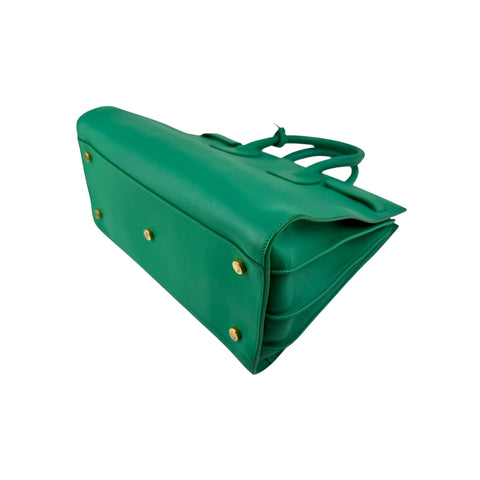 Saint Laurent Green Leather Sac de Jour Bag