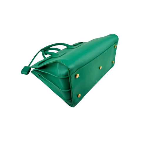Saint Laurent Green Leather Sac de Jour Bag