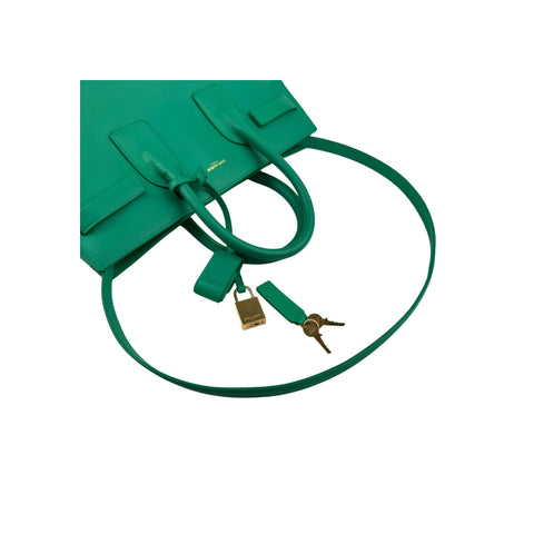 Saint Laurent Green Leather Sac de Jour Bag