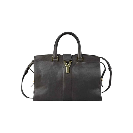 Saint Laurent Grey Calfskin Leather Cabas Chyc Bag