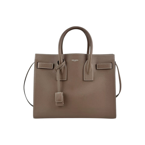Saint Laurent Light Brown Leather Nano Classic Sac De Jour Tote