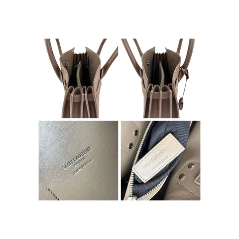 Saint Laurent Light Brown Leather Nano Classic Sac De Jour Tote