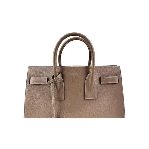 Saint Laurent Light Brown Leather Nano Classic Sac De Jour Tote