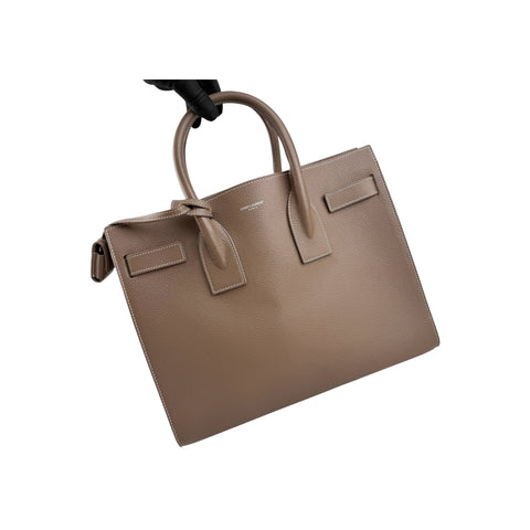 Saint Laurent Light Brown Leather Nano Classic Sac De Jour Tote
