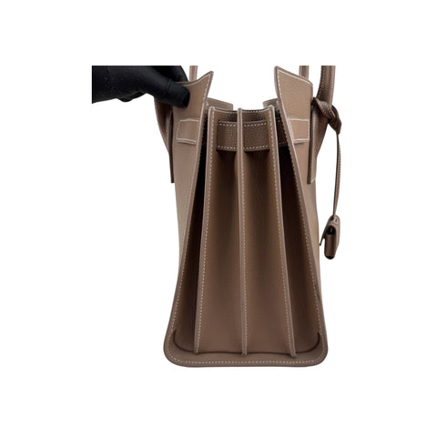 Saint Laurent Light Brown Leather Nano Classic Sac De Jour Tote