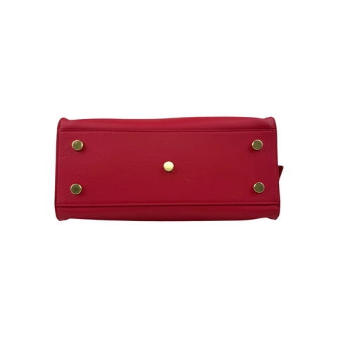 Saint Laurent Tote Downtown Cabas Satchel in Red, Calfskin Leather