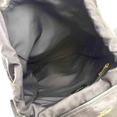 saint laurent monogram coated canvas backpack brown inside