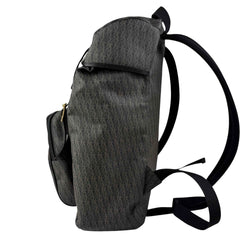 saint laurent monogram coated canvas backpack brown left