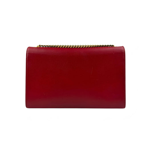 saint laurent red leather kate tassel shoulder bag back
