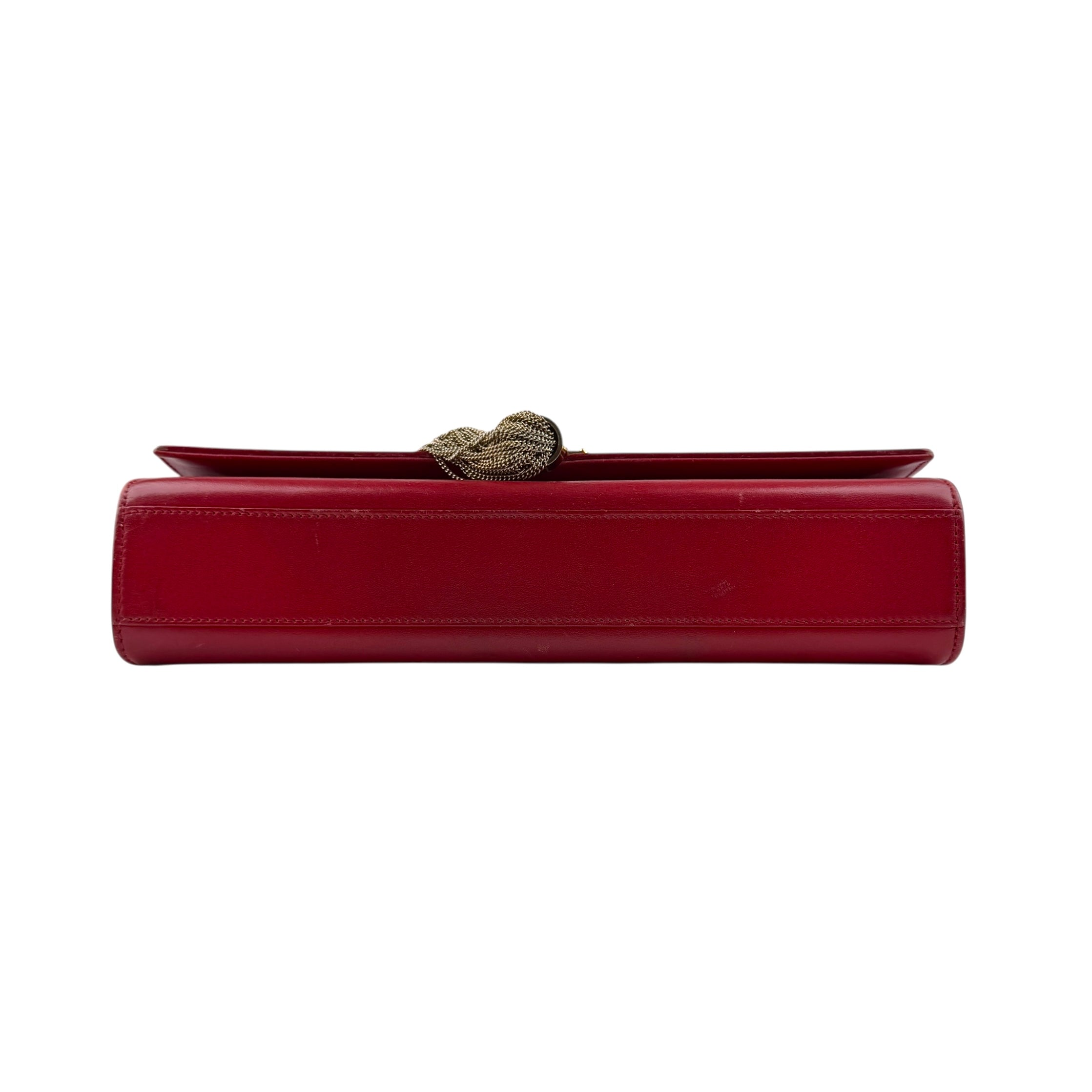 saint laurent red leather kate tassel shoulder bag bottom