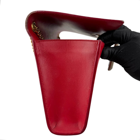 saint laurent red leather kate tassel shoulder bag left