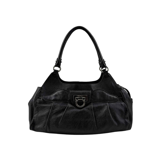 Salvatore Ferragamo Black Leather Marisa Shoulder Bag