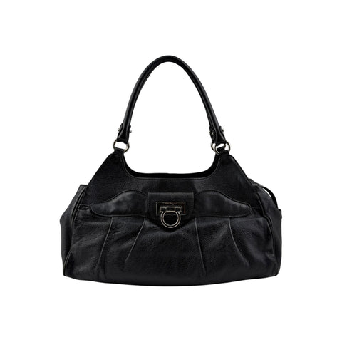 Salvatore Ferragamo Black Leather Marisa Shoulder Bag