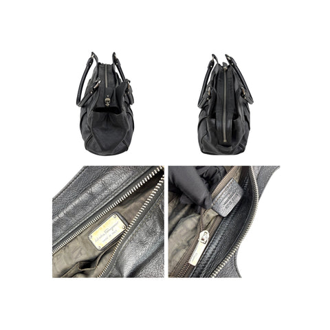 Salvatore Ferragamo Black Leather Marisa Shoulder Bag