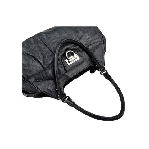 Salvatore Ferragamo Black Leather Marisa Shoulder Bag