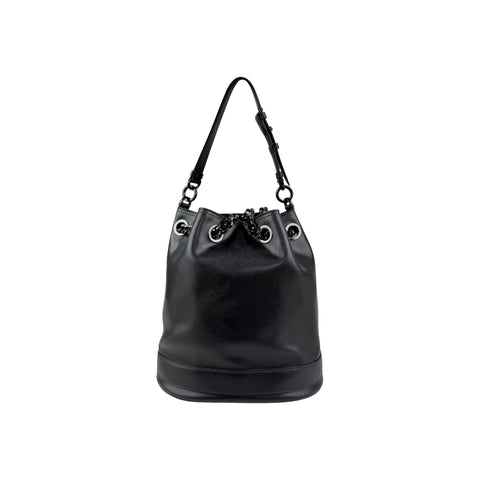 Salvatore Ferragamo Calfskin Bow Bucket Bag Black