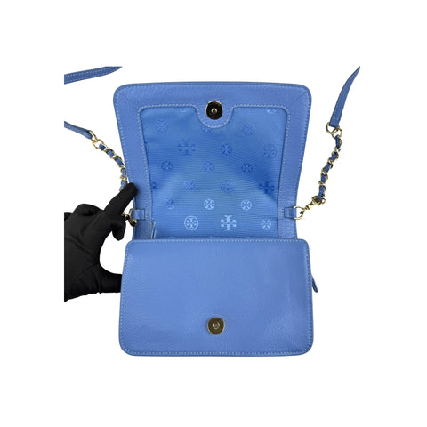 Tory Burch Blue Leather Landon Crossbody Bag