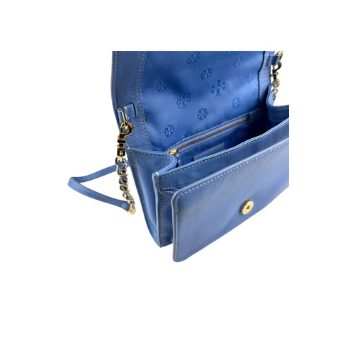 Tory Burch Blue Leather Landon Crossbody Bag