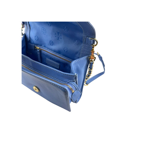 Tory Burch Blue Leather Landon Crossbody Bag