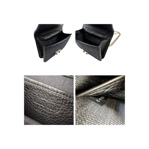 Valentino Black Denim and Leather Rockstud Glam Lock Flap Bag