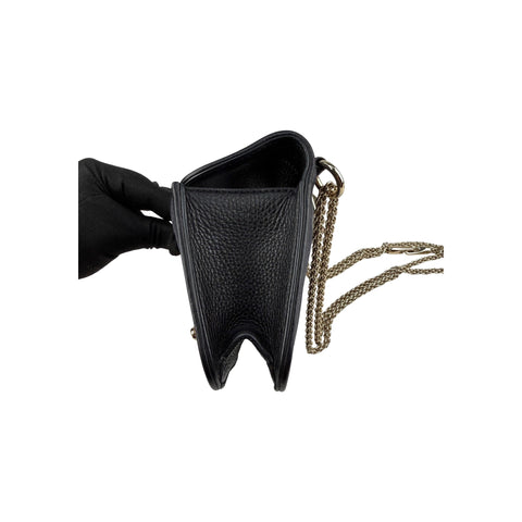 Valentino Black Denim and Leather Rockstud Glam Lock Flap Bag