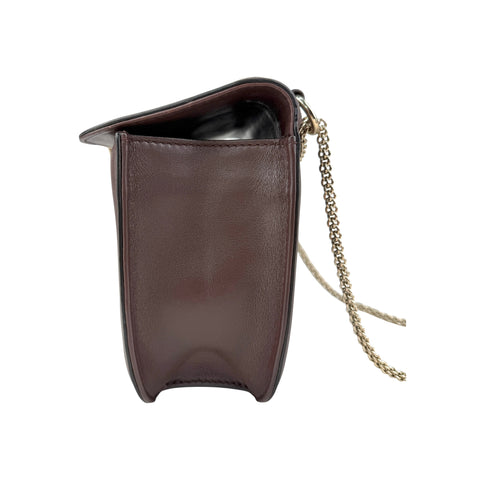 Valentino Brown Leather Medium Rockstud Glam Lock Flap Bag