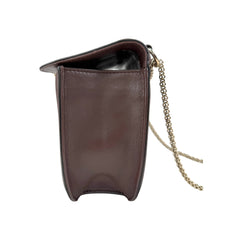 Valentino Brown Leather Medium Rockstud Glam Lock Flap Bag