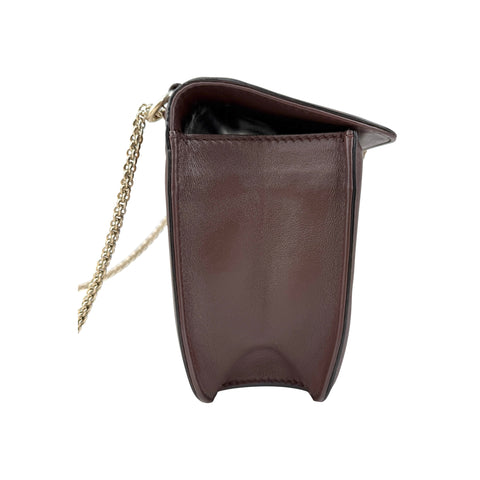 Valentino Brown Leather Medium Rockstud Glam Lock Flap Bag