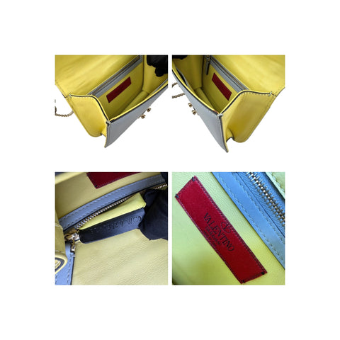 Valentino Multicolour Leather Rockstud Glam Lock Flap Bag