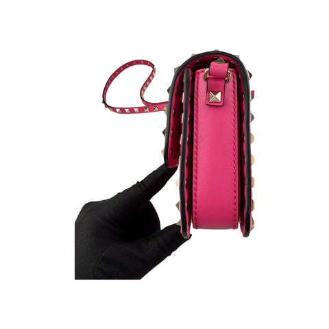 Valentino Pink Leather Rockstud Crossbody Bag