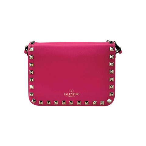 Valentino Pink Leather Rockstud Crossbody Bag