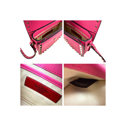 Valentino Pink Leather Rockstud Crossbody Bag