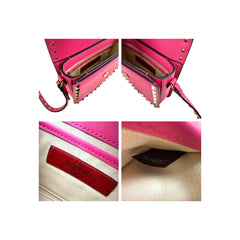 Valentino Pink Leather Rockstud Crossbody Bag
