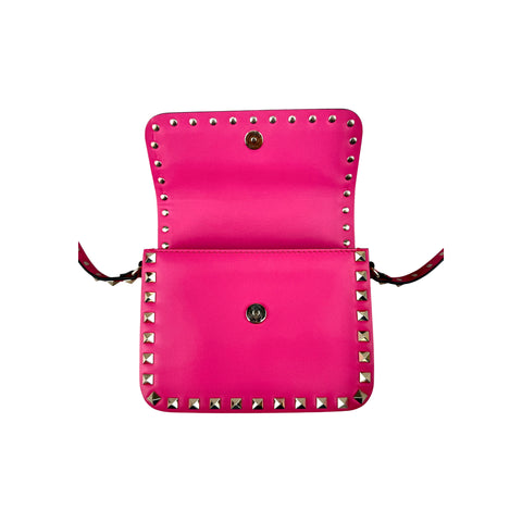 Valentino Pink Leather Rockstud Crossbody Bag