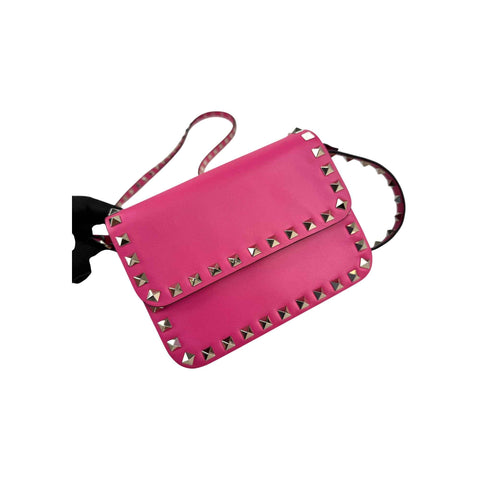 Valentino Pink Leather Rockstud Crossbody Bag