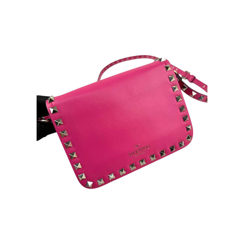 Valentino Pink Leather Rockstud Crossbody Bag