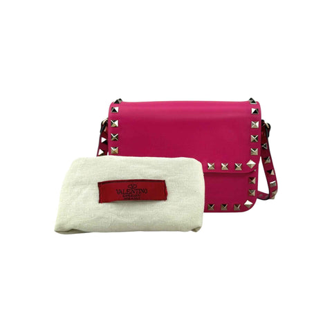 Valentino Pink Leather Rockstud Crossbody Bag
