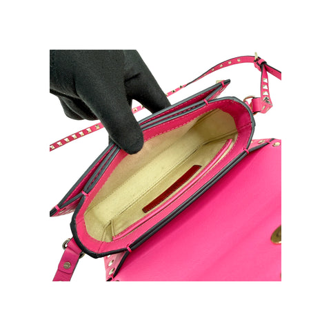 Valentino Pink Leather Rockstud Crossbody Bag