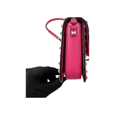 Valentino Pink Leather Rockstud Crossbody Bag