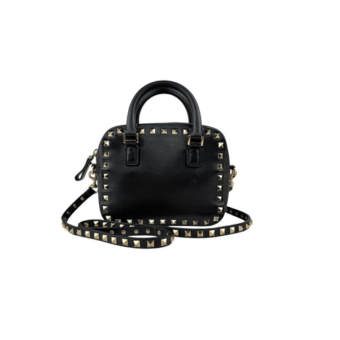 valentino black leather rockstud crossbody bag back