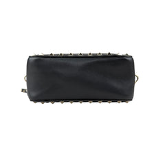 valentino black leather rockstud crossbody bag bottom