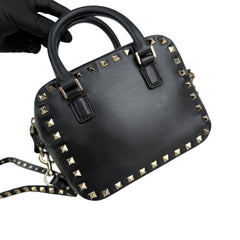 valentino black leather rockstud crossbody bag left back 45